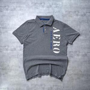 Y2K Aeropostale 00s grey polo shirt